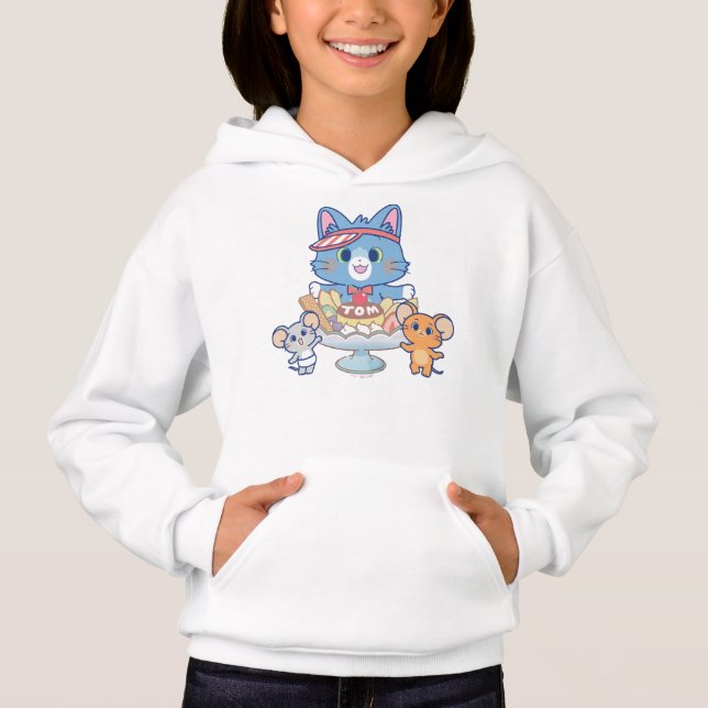 Anime Tom, Jerry, and Tuffy Dessert Parlor Hoodie (Front)