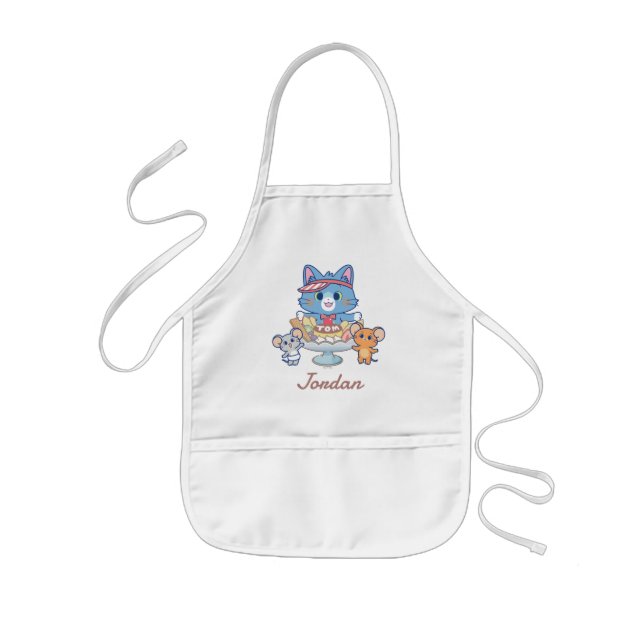 Anime Tom, Jerry, and Tuffy Dessert Parlor Kids' Apron (Front)