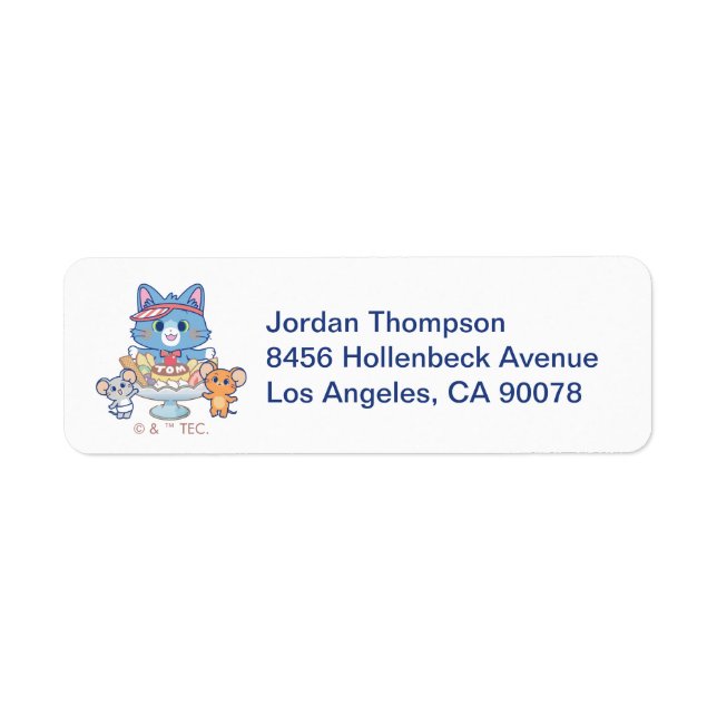 Anime Tom, Jerry, and Tuffy Dessert Parlor Label (Front)