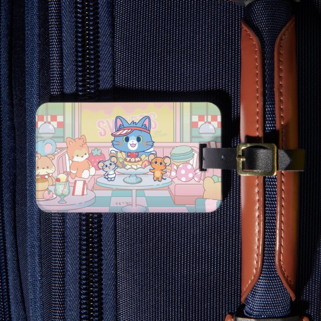 Anime Tom, Jerry, and Tuffy Dessert Parlor Luggage Tag (Front Insitu 4)