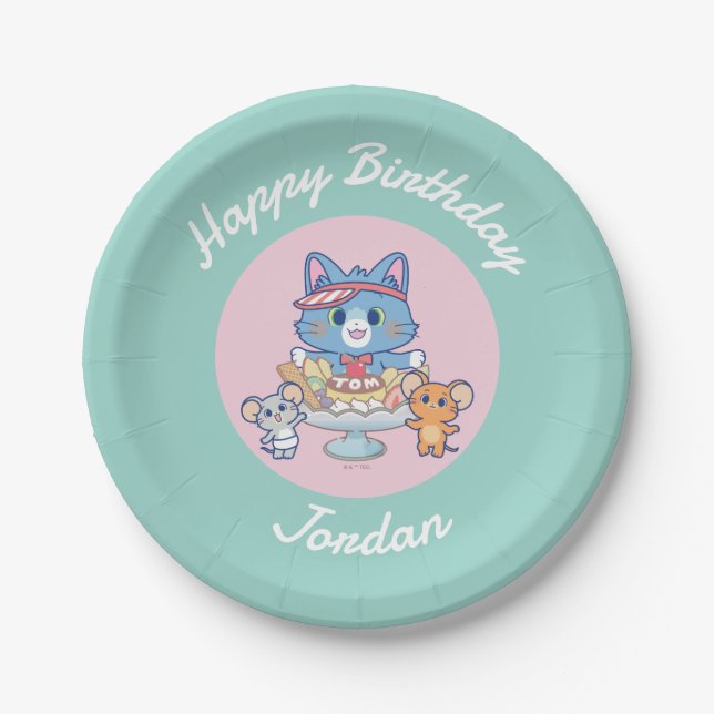 Anime Tom, Jerry, and Tuffy Dessert Parlor Paper Plates (Front)