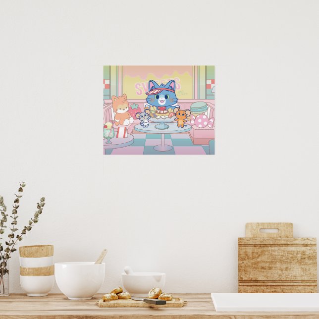 Anime Tom, Jerry, and Tuffy Dessert Parlor Poster (Kitchen)