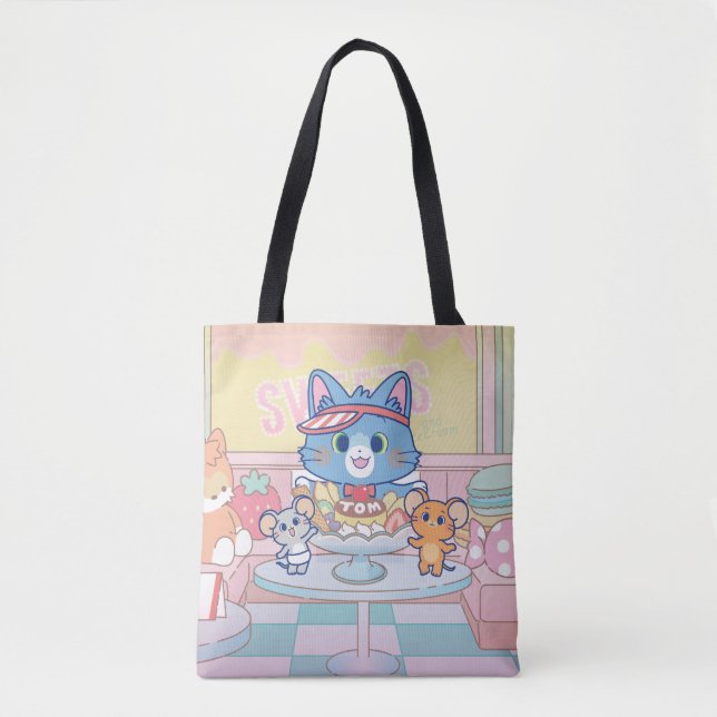 Anime Tom, Jerry, and Tuffy Dessert Parlor Tote Bag (Front)