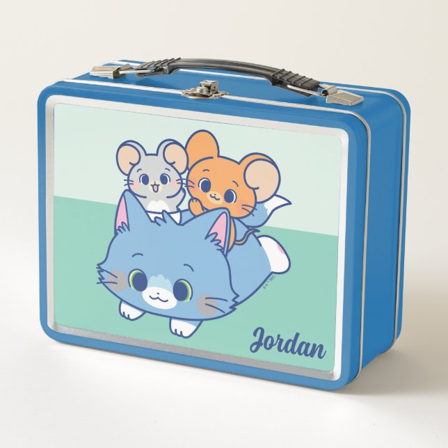 Anime Tom, Jerry, and Tuffy Metal Lunch Box (Front)