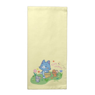 Anime Tom, Jerry, and Tuffy Picnic Cloth Napkin