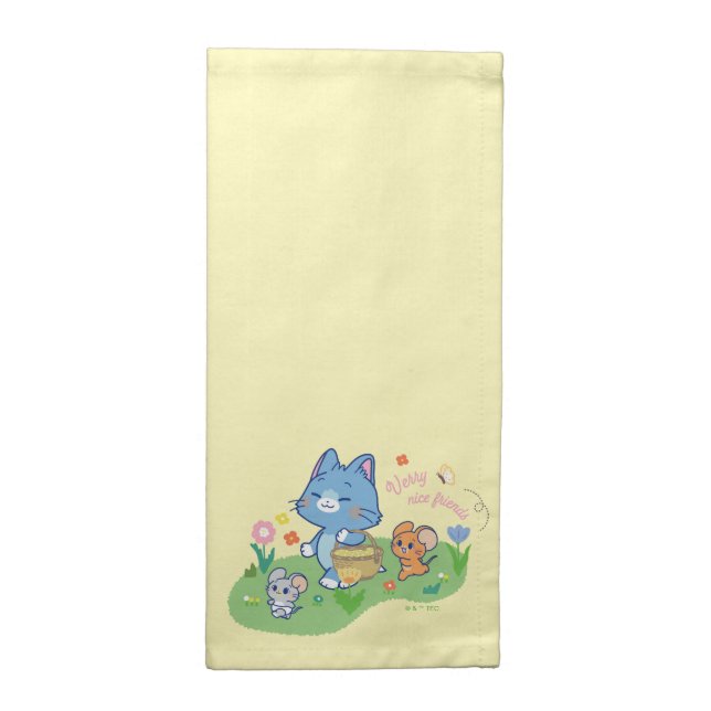 Anime Tom, Jerry, and Tuffy Picnic Cloth Napkin (Half Fold)