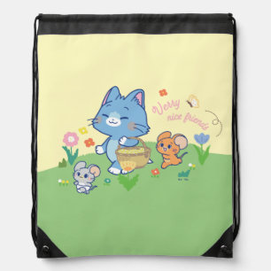 Anime Tom, Jerry, and Tuffy Picnic Drawstring Bag