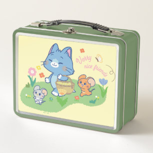 Anime Tom, Jerry, and Tuffy Picnic Metal Lunch Box