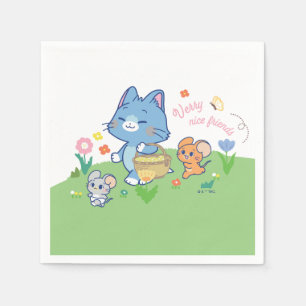 Anime Tom, Jerry, and Tuffy Picnic Napkins