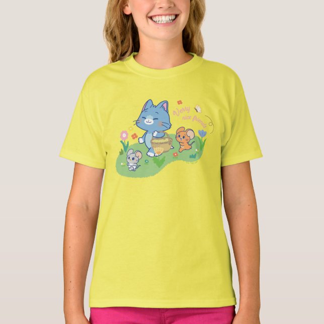 Anime Tom, Jerry, and Tuffy Picnic T-Shirt (Front)