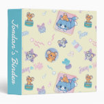 Anime Tom, Jerry, and Tuffy Playtime Pattern 3 Ring Binder