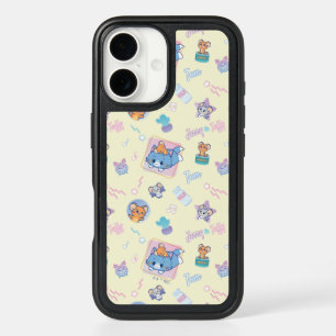 Anime Tom, Jerry, and Tuffy Playtime Pattern iPhone 16 Case