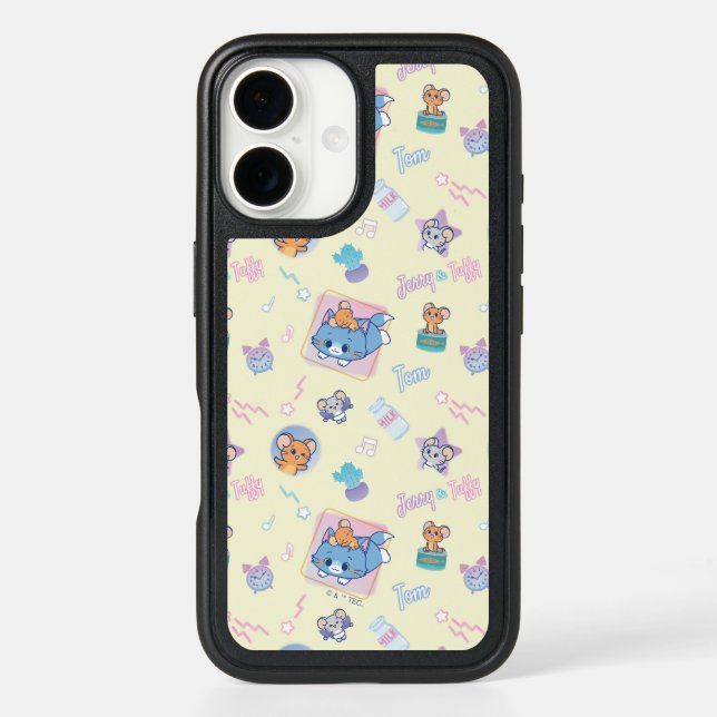 Anime Tom, Jerry, and Tuffy Playtime Pattern Otterbox iPhone Case (Back)