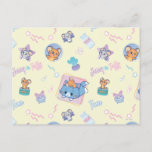 Anime Tom, Jerry, and Tuffy Playtime Pattern Postcard