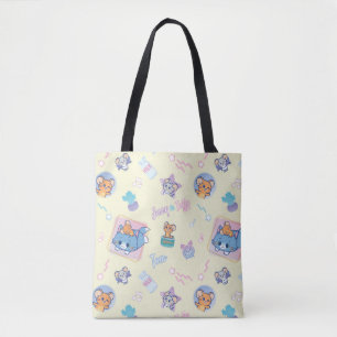 Anime Tom, Jerry, and Tuffy Playtime Pattern Tote Bag