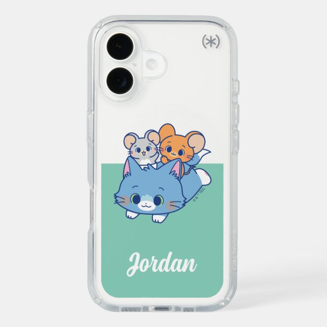 Anime Tom, Jerry, and Tuffy Speck iPhone Case (Front)