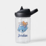 Anime Tom, Jerry, and Tuffy Water Bottle<br><div class="desc">This adorable anime graphic features Tom, Jerry, and Tuffy in a delightful display of camaraderie and fun. Tom, the large gray cat, has a big, welcoming smile, serving as a soft and cozy seat for his little friends. Jerry, the brown mouse, and Tuffy, the gray mouse, are perched happily atop...</div>