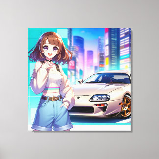 Anime Toyota Supra Canvas Print