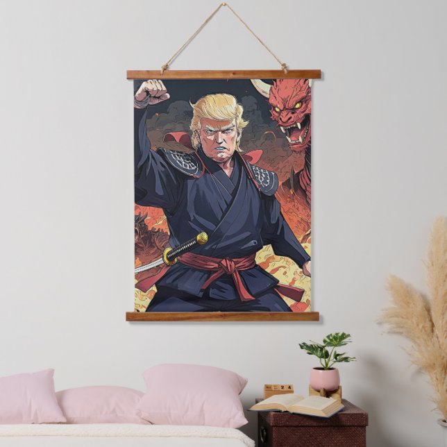 Anime Trump - Fist Raised Hanging Tapestry (Bedroom)