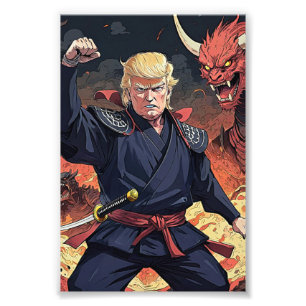 Anime Trump - Fist Raised Photo Print