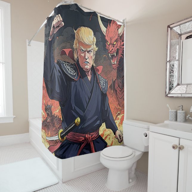 Anime Trump - Fist Raised Shower Curtain (In Situ)