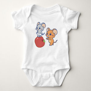 Anime Tuffy and Jerry Apple Rolling Baby Bodysuit