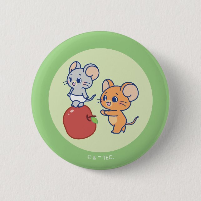 Anime Tuffy and Jerry Apple Rolling Button (Front)