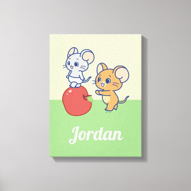 Anime Tuffy and Jerry Apple Rolling Canvas Print (Front)