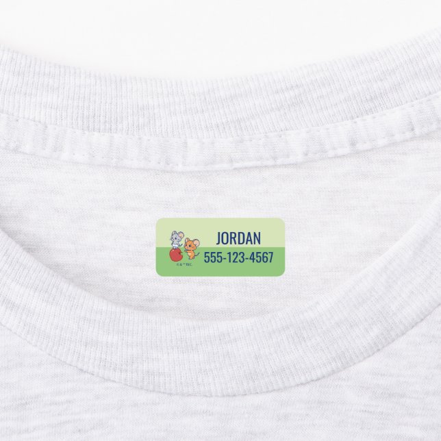 Anime Tuffy and Jerry Apple Rolling Kids' Labels (Affixed)