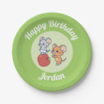 Anime Tuffy and Jerry Apple Rolling Paper Plates