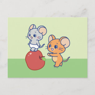 Anime Tuffy and Jerry Apple Rolling Postcard