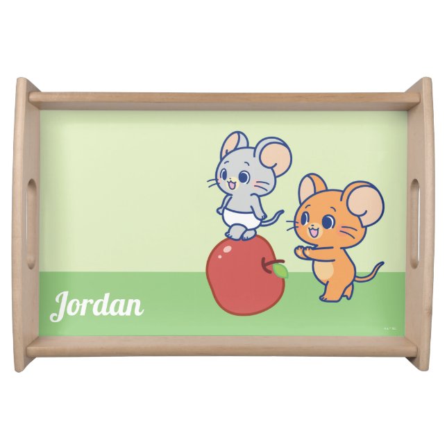 Anime Tuffy and Jerry Apple Rolling Serving Tray (Front)