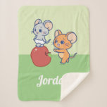 Anime Tuffy and Jerry Apple Rolling Sherpa Blanket