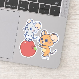 Anime Tuffy and Jerry Apple Rolling Sticker
