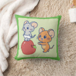 Anime Tuffy and Jerry Apple Rolling Throw Pillow
