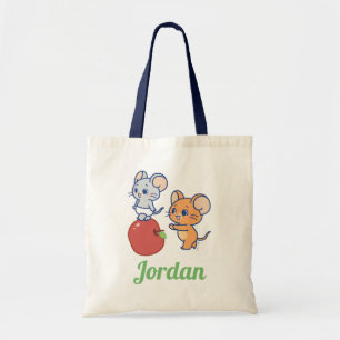 Anime Tuffy and Jerry Apple Rolling Tote Bag