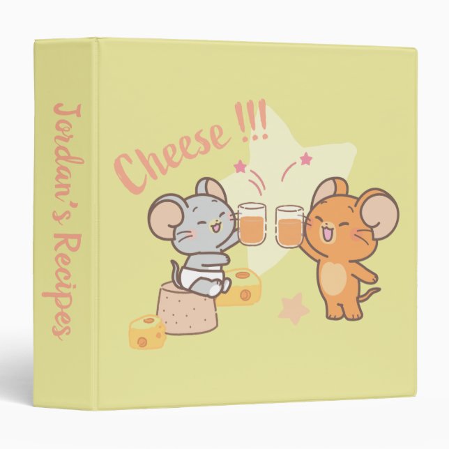Anime Tuffy and Jerry Cheers to Cheese 3 Ring Binder (Front/Spine)