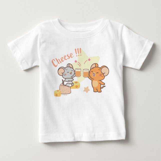 Anime Tuffy and Jerry Cheers to Cheese Baby T-Shirt (Front)