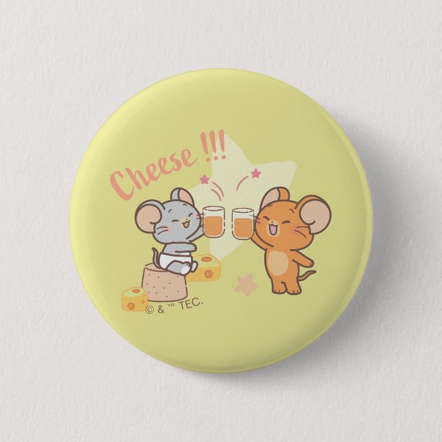 Anime Tuffy and Jerry Cheers to Cheese Button (Front)