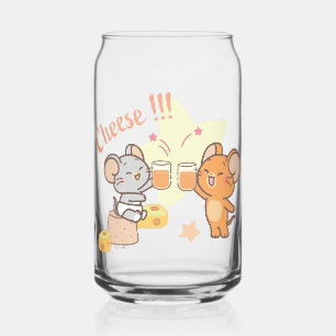 Anime Tuffy and Jerry Cheers to Cheese Can Glass