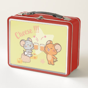 Anime Tuffy and Jerry Cheers to Cheese Metal Lunch Box