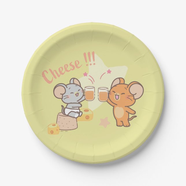 Anime Tuffy and Jerry Cheers to Cheese Paper Plates (Front)