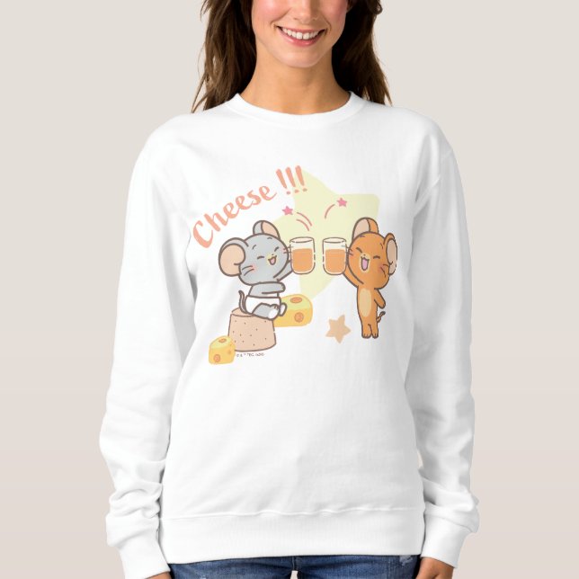 Anime Tuffy and Jerry Cheers to Cheese Sweatshirt (Front)