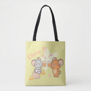 Anime Tuffy and Jerry Cheers to Cheese Tote Bag