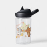Anime Tuffy and Jerry Cheers to Cheese Water Bottle<br><div class="desc">This heartwarming anime graphic captures a delightful moment between Tuffy and Jerry, the beloved mice from "Tom and Jerry". Here, they are depicted cheerfully clinking glasses of juice in a toast, surrounded by chunks of delicious cheese. Tuffy wears a content smile, while Jerry appears joyously animated. Their expressions and the...</div>