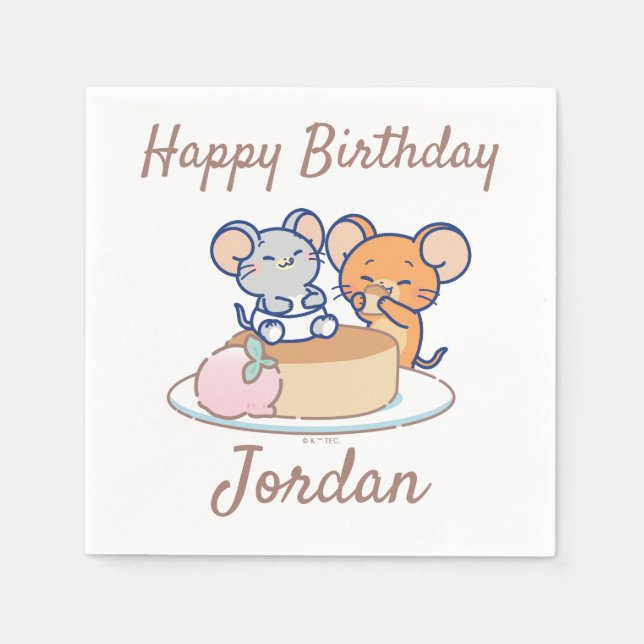 Anime Tuffy and Jerry Cheesecake Napkins (Front)