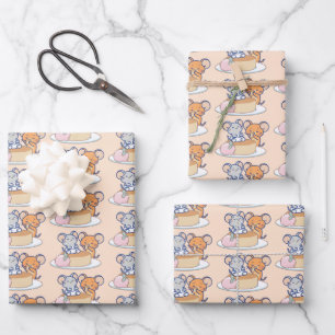 Anime Tuffy and Jerry Cheesecake Wrapping Paper Sheets