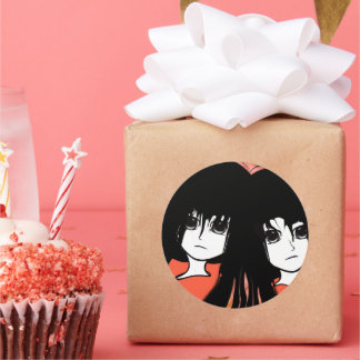 Anime Twins Classic Round Sticker