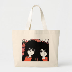Anime Twins Large Tote Bag