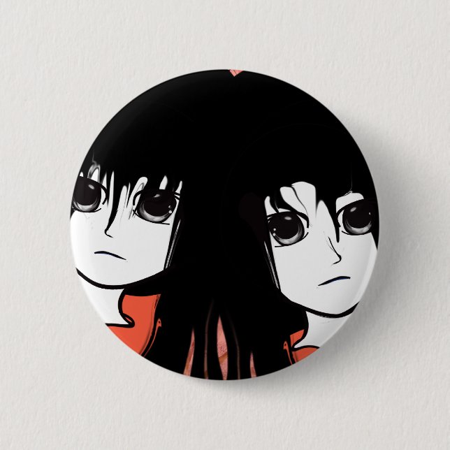 Anime Twins Pinback Button (Front)